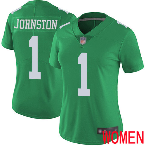 Women Philadelphia Eagles 1 Cameron Johnston Limited Green Rush Vapor Untouchable NFL Jersey